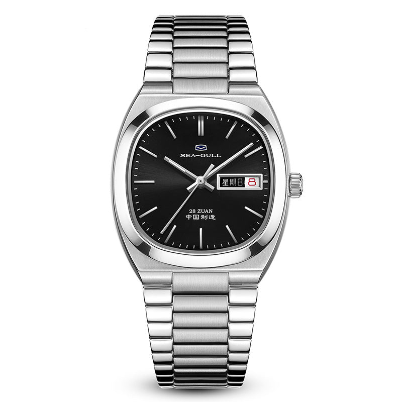 Day-date Calendar Tonneau Case Dress Watch 34mm