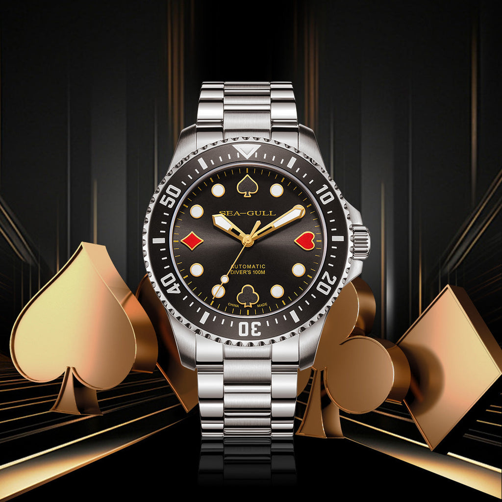 Ocean Series 100m Waterproof Poker Master Dive Watch 44.5mm