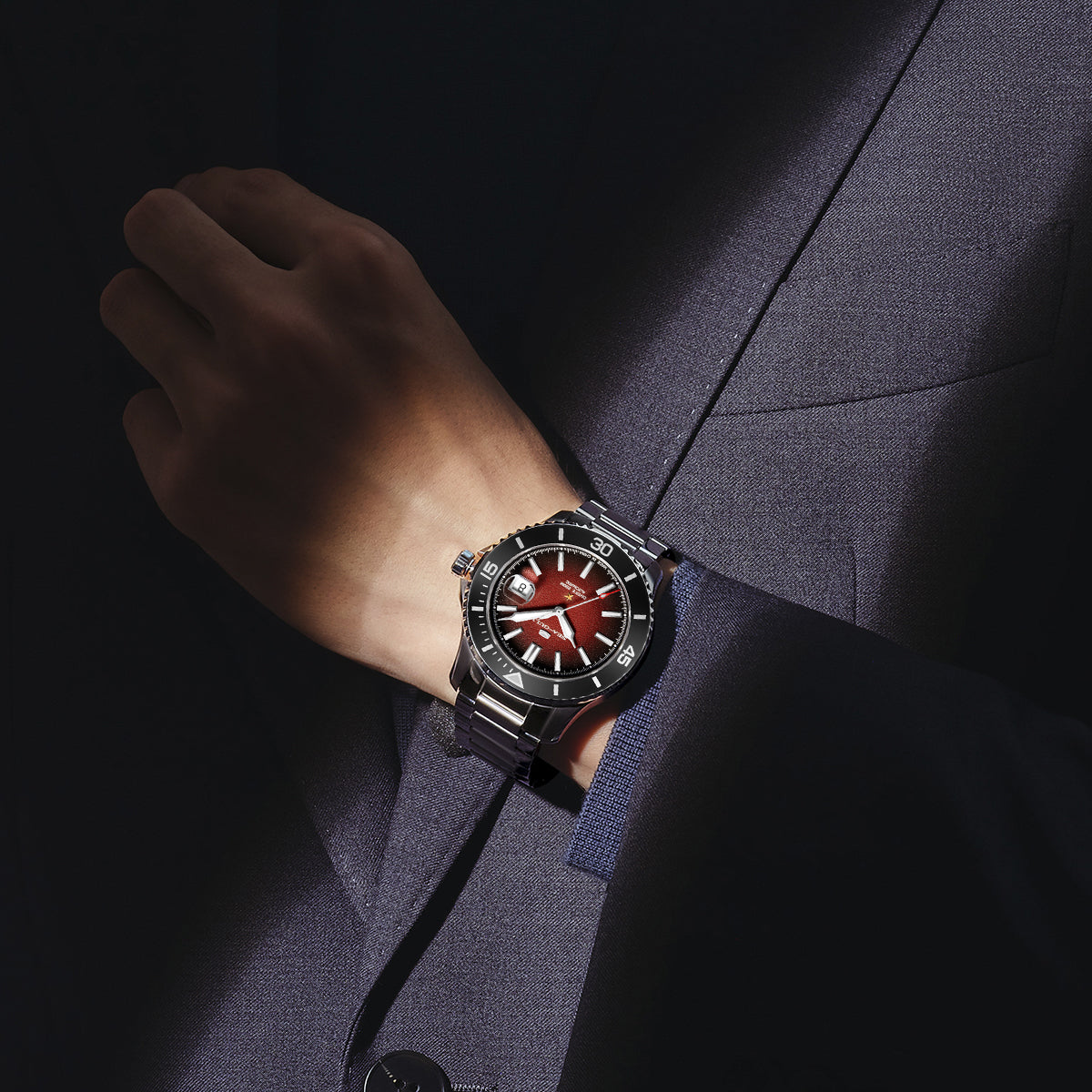 Ocean Series 200m Waterproof Matte Dial Diving Watch 44mm