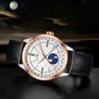 Dual-hemisphere Moon Display Calendar Business Leisure Dress Watch 41mm