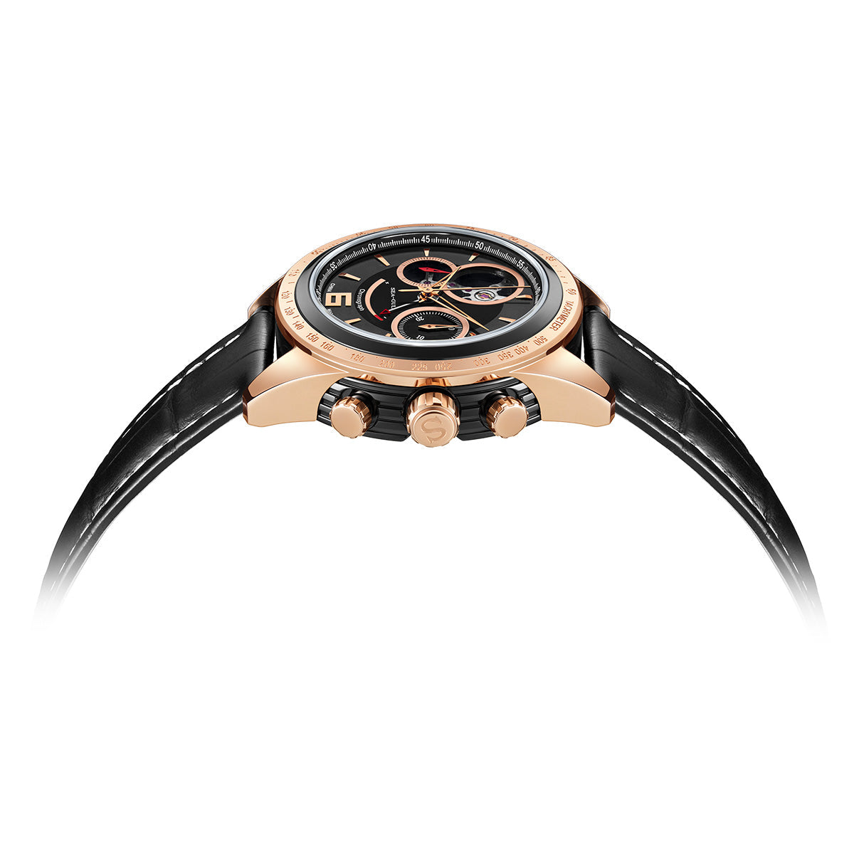Racing Style Power Reserve Indicator Tachymeter Complication Chronograph 42mm