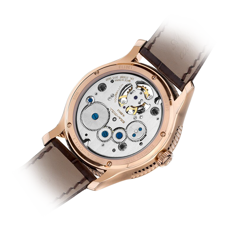 Heritage Series Off-center Tourbillon Watch Transparent Caseback 41mm