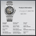 Edge Series Polygon Case Skeleton Watch 42mm