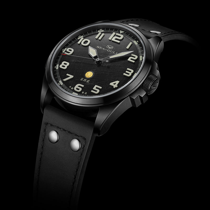 Army One Military Watch Matte Black Brushed Texture Dial 43mm