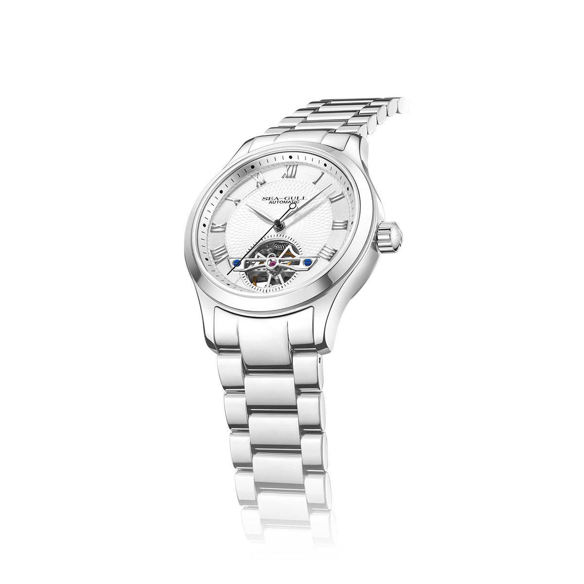 Open Heart Flywheel Guilloché Dial Automatic Watch 39mm