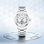 Open Heart Flywheel Guilloché Dial Automatic Watch 39mm