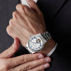 Open Heart Flywheel Guilloché Dial Automatic Watch 39mm
