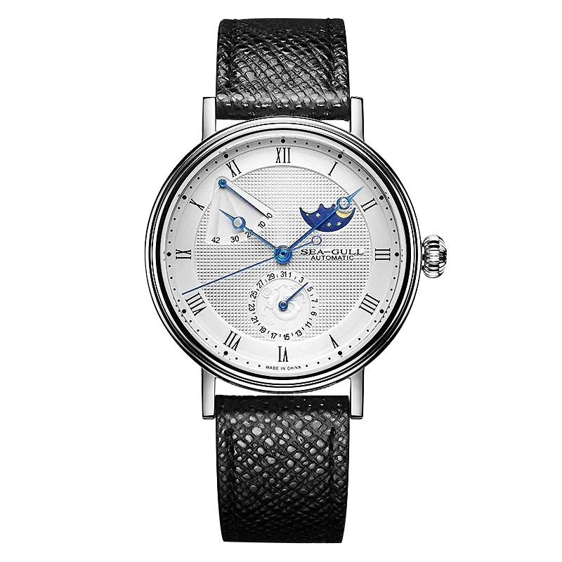 Moon Phase Calendar Power Reserve Flying Dragon Watch 41mm