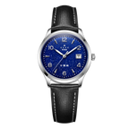1955 Wuxing Five Stars Reissue Blue Enamel Silver-Sprinkled Dial Vintage Dress Watch 39mm