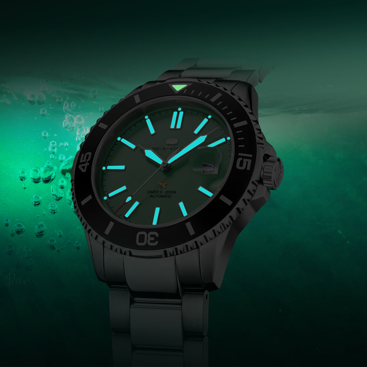 Ocean Series 200m Waterproof Matte Dial Diving Watch 44mm
