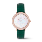 Crystalline Bezel Green Croc Rose Gold