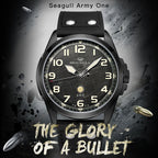Army One Military Watch Matte Black Brushed Texture Dial 43mm