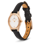 Ophelia Mini Black Lizard White Guilloché Rose Gold