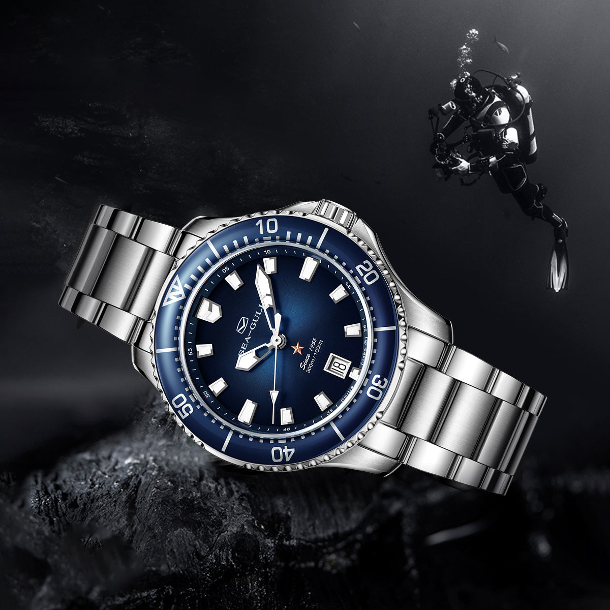 Ocean Series Pro 300m Waterproof Diving Watch 41mm