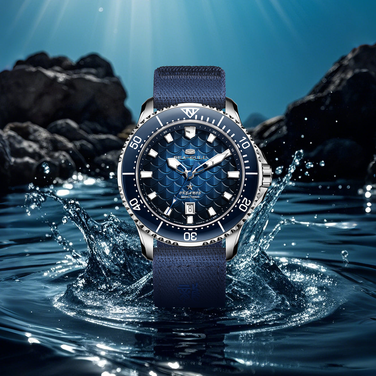 Ocean Series Pro "Dragon Kings of the Four Seas" Dragon-scale Dial 300m Waterproof Diving Watch 44mm