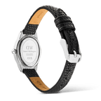 Ophelia Mini Black Lizard Ice Blue Guilloché Silver