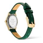 Ophelia Mini Green Lizard White Guilloché Gold